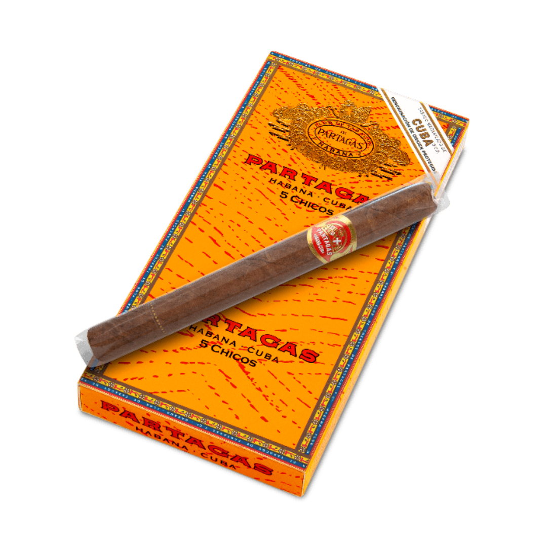 Partagas Chicos cigar, a petite Cuban smoke with earth, cedar, and spice flavors, crafted with a blend of Cuban tobaccos | Best cigar prices near me | CigarHaus