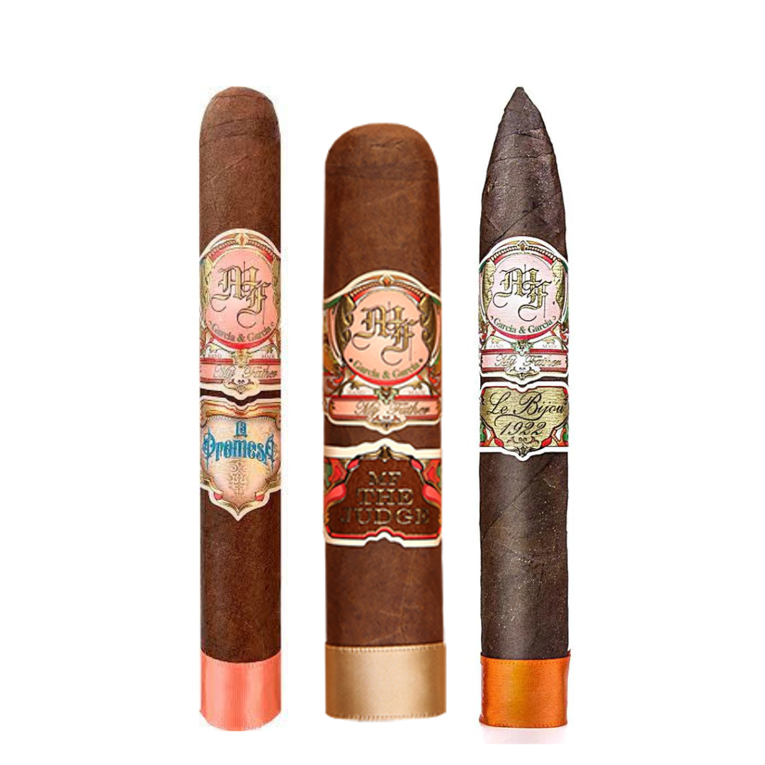 My Father Stogie Aficionado Sampler, a collection of premium Nicaraguan cigars with a blend of earth, cedar, coffee, dark chocolate, and spice flavors | My Father cigars near me | CigarHaus