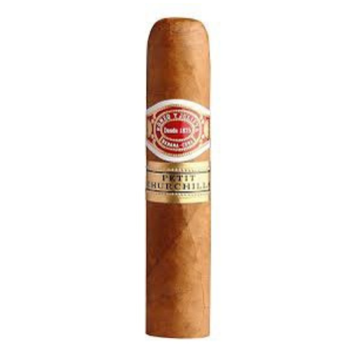 Romeo y Julieta Petit Churchill cigar, a medium-bodied Cuban petit robusto with earth, cedar, coffee, and spice flavors, wrapped in a reddish-brown Cuban leaf | Cuban cigars near me | Romeo Y Juliet cigars | CigarHaus