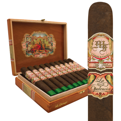 My Father La Opulencia Toro cigar, a luxurious Nicaraguan smoke with a blend of earth, cedar, coffee, dark chocolate, and spice flavors: Free hand delivery on bulk cigar purchase within the Durham Region | My Father cigars near me | CigarHaus