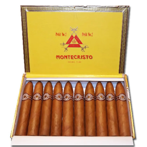 Montecristo No. 2 cigar, an iconic torpedo-shaped Cuban masterpiece with a Colorado wrapper and a complex blend of earth, cedar, coffee, and spice flavors | Free expedited hand-delivery on time-sensitive cigar orders in the Durham Region