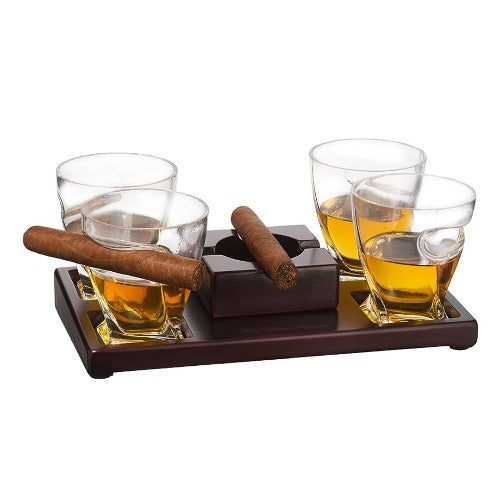 CIGAR ASHTRAY & GLASS SET